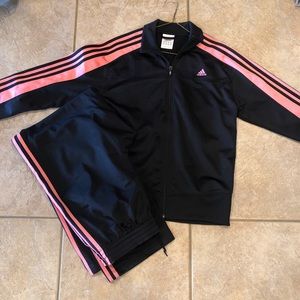 Adidas Track Suit Set Pink Salmon and Black